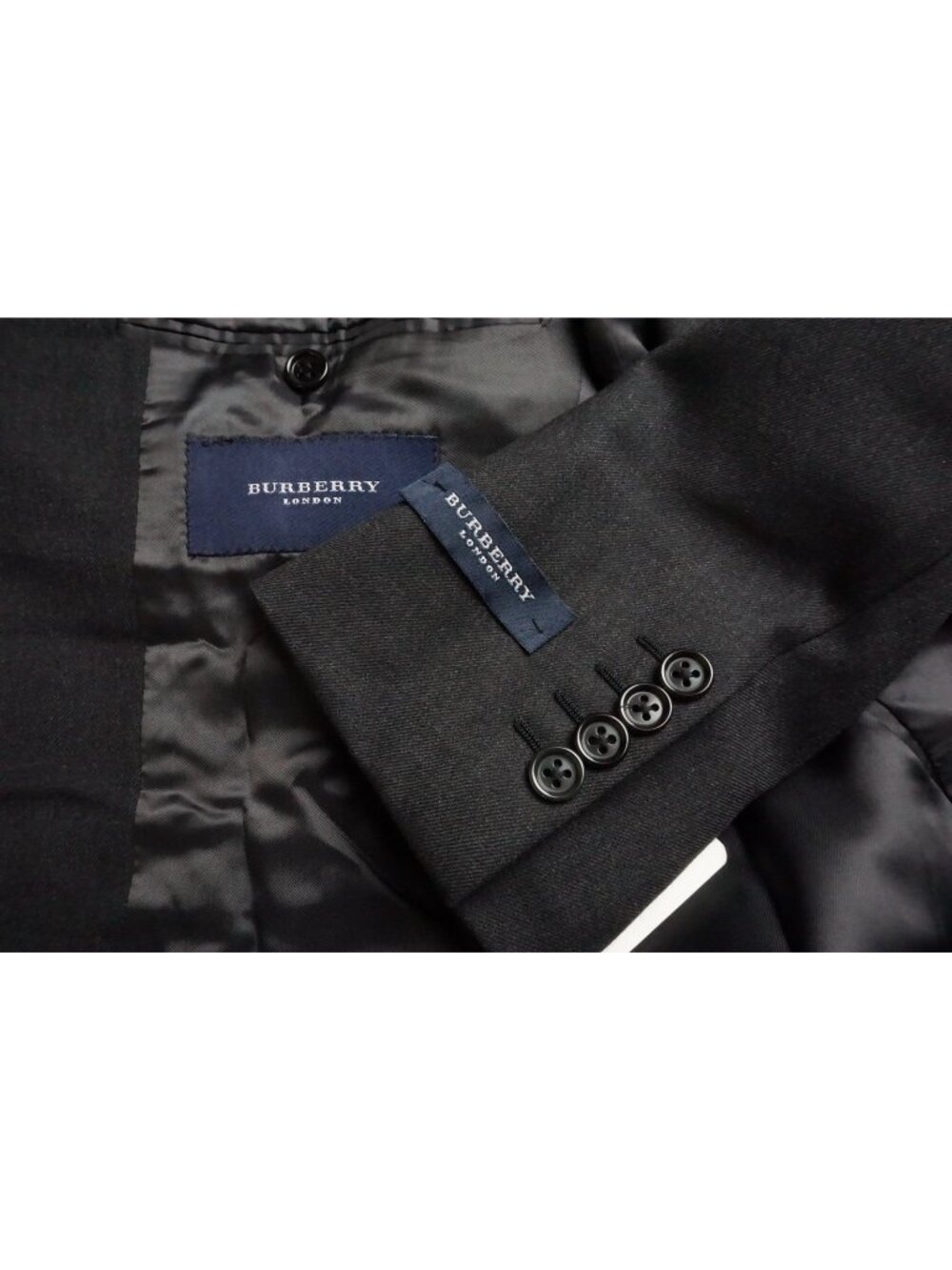 Burberry London Charcoal Gray Wool 2 Pc Suit Jacket Pants 46R EU BRAND NEW